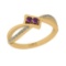 0.30 Ctw SI2/I1 Amethyst And Diamond 10k Yellow Gold Two Stone Wedding Ring