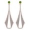 1.85 Ctw SI2/I1 Peridot And Diamond 10k Rose Gold Dangling Earrings