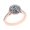 1.70 Ctw VS/SI1 Diamond 14K Rose Gold Engagement Halo Ring