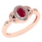 0.60 CtwSI2/I1 Ruby And Diamond 14K Rose Gold Ring