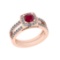 1.61 Ctw SI2/I1 Ruby And Diamond 14K Rose Gold Vintage Style Halo Ring