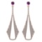 1.85 Ctw SI2/I1 Amethyst And Diamond 10k Rose Gold Dangling Earrings