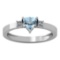 0.70 Ctw SI2/I1 Blue Topaz And Diamond 10K White Gold Ring