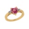 1.45 Ctw SI2/I1 Pink Tourmaline And Diamond 10K Yellow Gold Ring