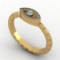 0.48 Ctw SI2/I1 Blue Topaz And Diamond 10K Yellow Gold Ring