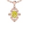 0.95 Ctw Certified Fancy Yellow And White Diamond 14K Rose Gold Pendant