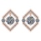 Certified 1.36 Ctw Diamond SI2/I1 14K Rose Gold Stud Earrings