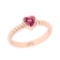 0.50 Ctw SI2/I1 Pink Tourmaline 10K Rose Gold solitaire Ring