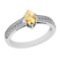 0.95 Ctw SI2/I1 Citrine And Diamond 10K White Gold Ring