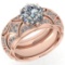 2.66 Ctw VS/SI1 Diamond 14K Rose Gold Vintage Style Wedding Ring