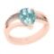 2.00 Ctw SI2/I1 Aquamarine And Diamond 14k Rose Gold Ring