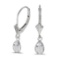 Certified 14k White Gold Pear White Topaz Bezel Lever-back Earrings