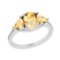 2.10 Ctw I2/I3 Citrine And Diamond 10K White Gold three Stone Ring