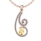 1.00 Ctw I2/I3 Citrine And Diamond 10K Rose Gold Pendant