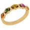 0.50 Ctw Multi Sapphire Style Prong Set 14K Yellow Gold Eternity Band Ring