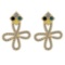 1.28 Ctw I2/I3 Treated Fancy Yellow,Black,Blue And White Diamond 14K Yellow Gold Stud Earrings