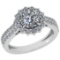 1.45 Ctw VS/SI1 Diamond 14K White Gold Engagement Halo Ring