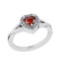 1.20 Ctw SI2/I1 Garnet And Diamond 10K White Gold Twisted Engagement Ring