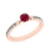 0.80 Ctw SI2/I1 Ruby And Diamond 14K Rose Gold Engagement Ring