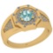 0.92 Ctw SI2/I1 Aquamarine And Diamond 14k Yellow Gold Ring