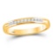 14kt Yellow Gold Womens Machine Set Round Diamond Wedding Channel Band 1/10 Cttw