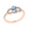 0.93 Ctw SI2/I1 Blue Topaz And Diamond 10K Rose Gold Ring