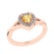 1.20 Ctw SI2/I1 Citrine And Diamond 10K Rose Gold Twisted Engagement Ring