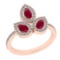 1.00 Ctw SI2/I1 Ruby And Diamond 14K Rose Gold three Stone Ring