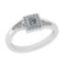 0.35 Ctw SI2/I1 Diamond Style Bezel Set 14K White Gold Bypass Engagement Halo Ring