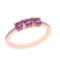 0.40 Ctw SI2/I1 Pink Sapphire And Diamond 14K Rose Gold three Stone Ring