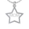 1.05 Ctw SI2/I1 Diamond 14K White Gold Star MOM Necklace