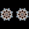 0.63 Ctw I2/I3 Blue Topaz And Diamond 14K Rose Gold Stud Earrings