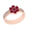 1.13 Ctw SI2/I1 Ruby And Diamond 14K Rose Gold Cocktail Ring