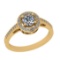 0.70 Ctw VS/SI1 Diamond 14K Yellow Gold Engagement Halo Ring