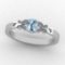0.56 Ctw SI2/I1 Blue Topaz And Diamond 10K White Gold Ring