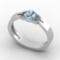 0.53 Ctw SI2/I1 Blue Topaz And Diamond 10K White Gold Ring