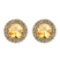 Certified 0.85 Ctw I2/I3 Citrine And Diamond 10K Yellow Gold Stud Earrings