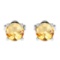 Certified 0.50 Ctw Citrine Prong Set 10K White Gold Stud Earrings