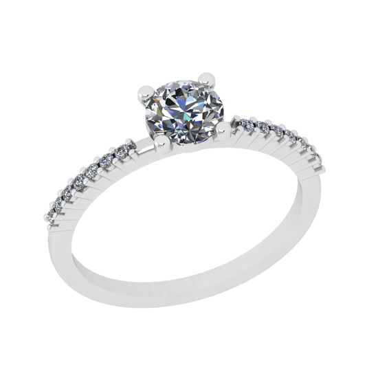 0.64 Ctw VS/SI1 Diamond 14K White Gold Proposal Ring