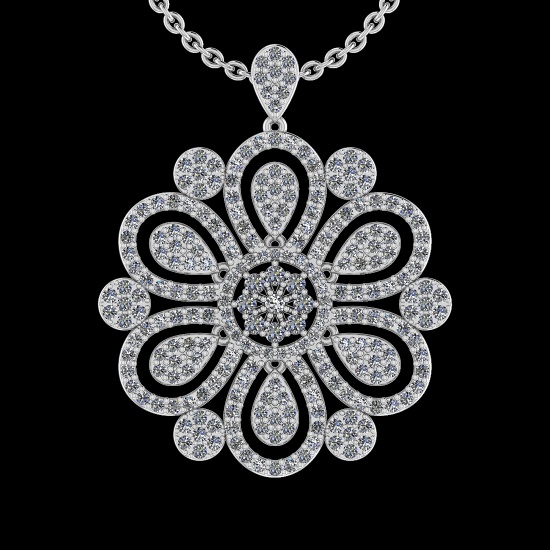 1.26 Ctw SI2/I1 Diamond 10K White Gold Victorian Necklace