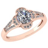 1.17 Ctw VS/SI1 Diamond 14K Rose Gold Engagement Ring