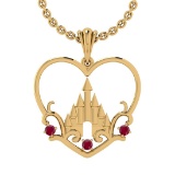 0.30 Ctw Ruby 14K Yellow Gold Necklace