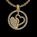 0.36 Ctw SI2/I1 Diamond 10K Yellow Gold Victorian Necklace
