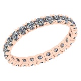 Certified 1.25 Ctw SI2/I1 Diamond 14K Rose Gold Band Ring