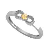 0.15 Ctw SI2/I1 Citrine And Diamond 10K White Gold Ring