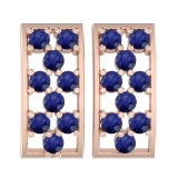 1.25 Ctw Blue Sapphire 14K Rose Gold Stud Earrings