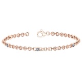 Certified 0.50 Ctw SI2/I1 Diamond 14K Rose Gold Bracelet