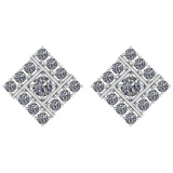 Certified 0.70 Ctw Diamond I1/I2 10K White Gold Stud Earrings