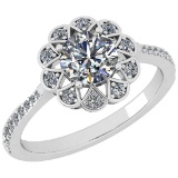 1.26 Ctw VS/SI1 Diamond 14K White Gold Engagement Ring