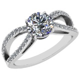 1.88 Ctw VS/SI1 Diamond 14K White Gold Anniversary Ring